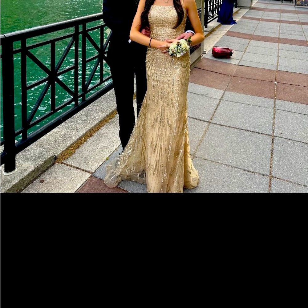 Gorgeous Gold Alyce Prom Dress